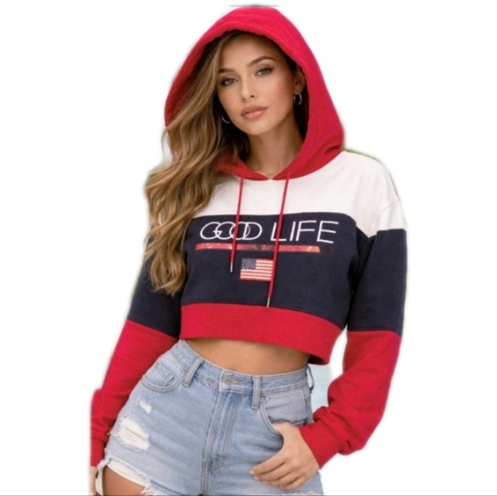 CAMP Original GOOD LIFE women's cropped hoodie In Size Med